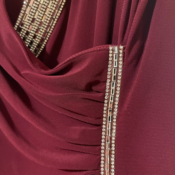 MSK Asymmetrical Formal Wrap Dress - Wine color - Picture 2 of 6